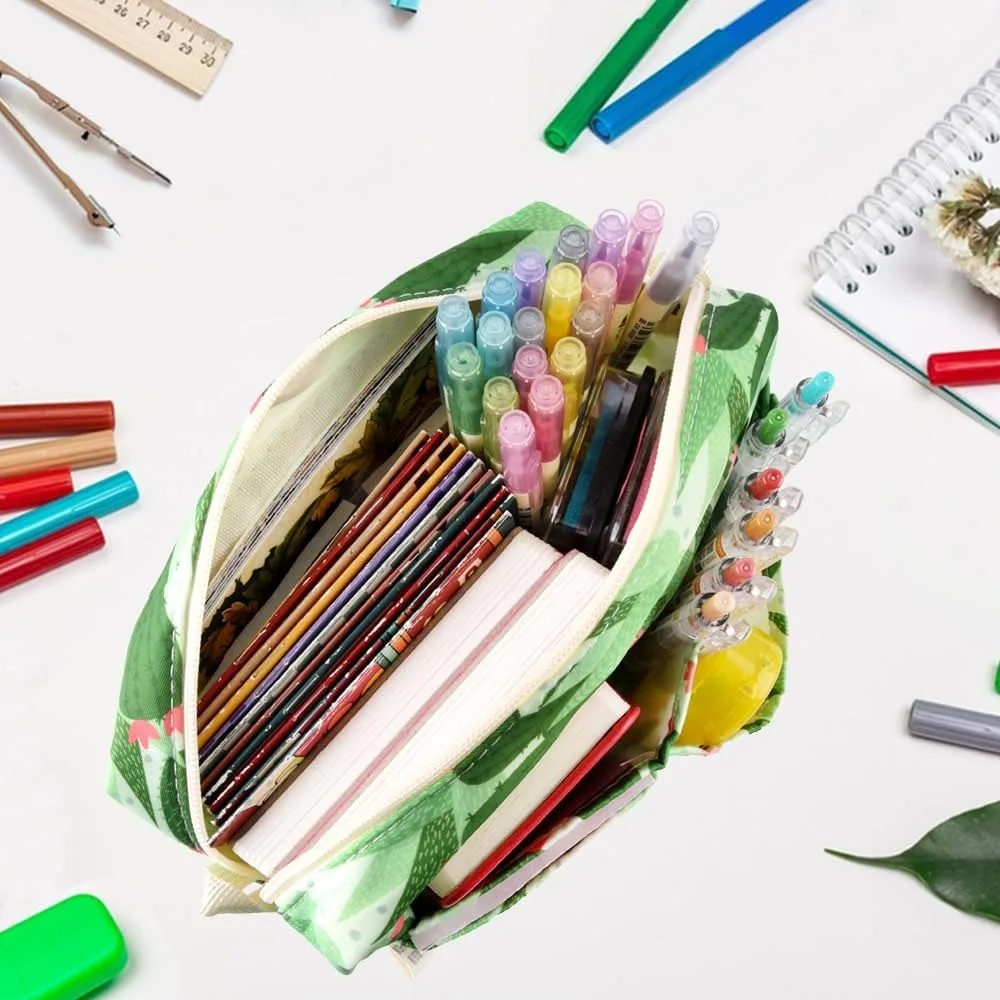 E-WEICHEN Organizer Portofolio Banyak Saku dengan Ritsleting, Tas Makeup Perlengkapan Perjalanan untuk Wanita, Alat Tulis Tahan Air Sederhana