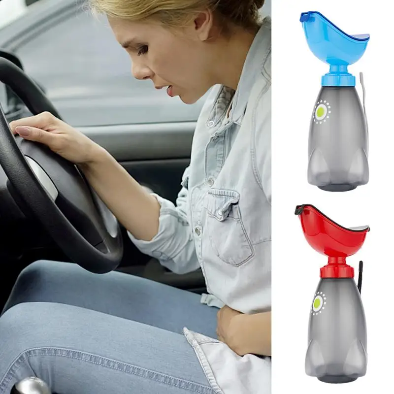 Car Urinal Bottle 600ml Adult Urinal Portable Male Female Outdoor Camping Mini Toilet bottle Reusable Pee Bottle With Lid Funnel