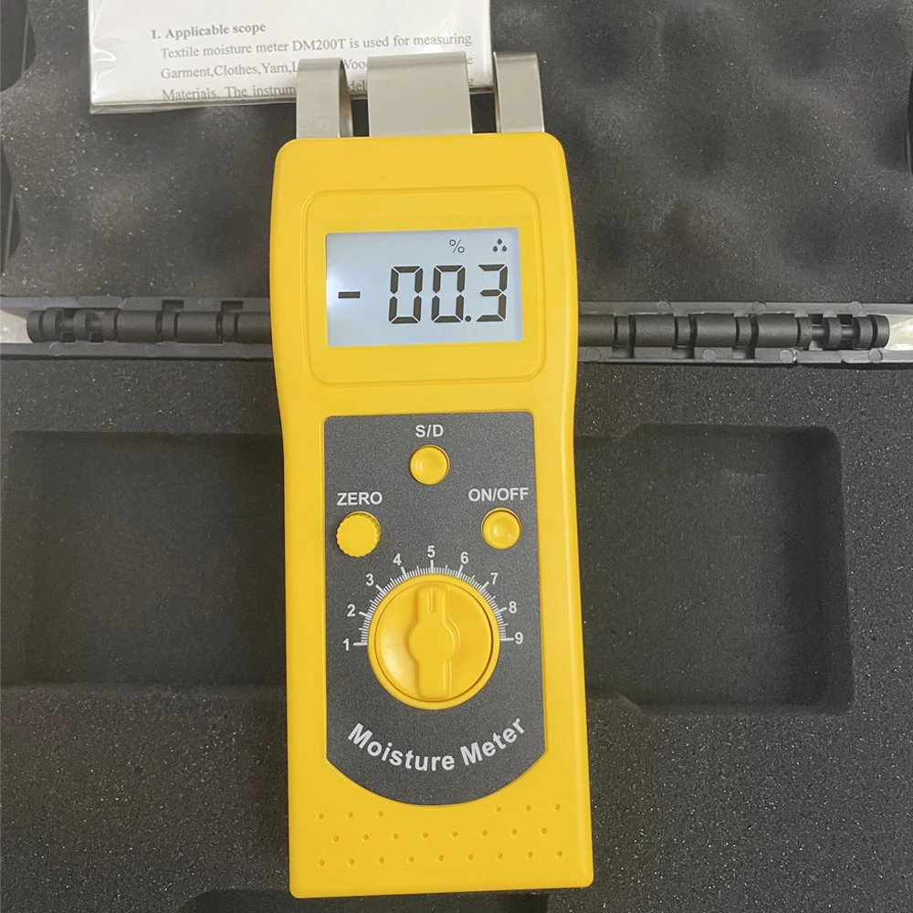 Textile Moisture Meter DM200T High Performance Moisture Tester Measuring range 0~50% 4 digital LCD Display