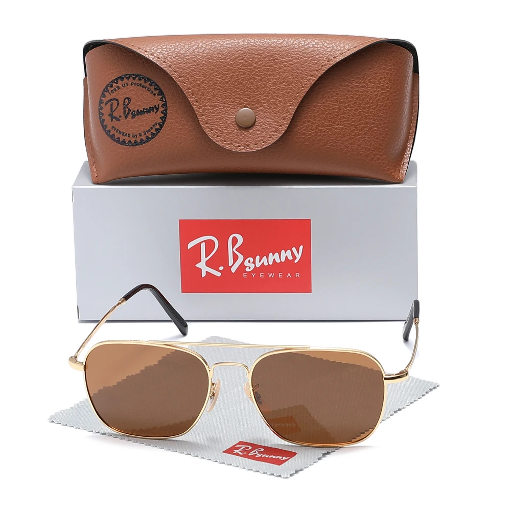 

RBsunny Fashion Rectangle Sunglasses Men Women Vintage Square Alloy Frame Driving Glasses Luxury Brand Polarized UV400 Eyewear