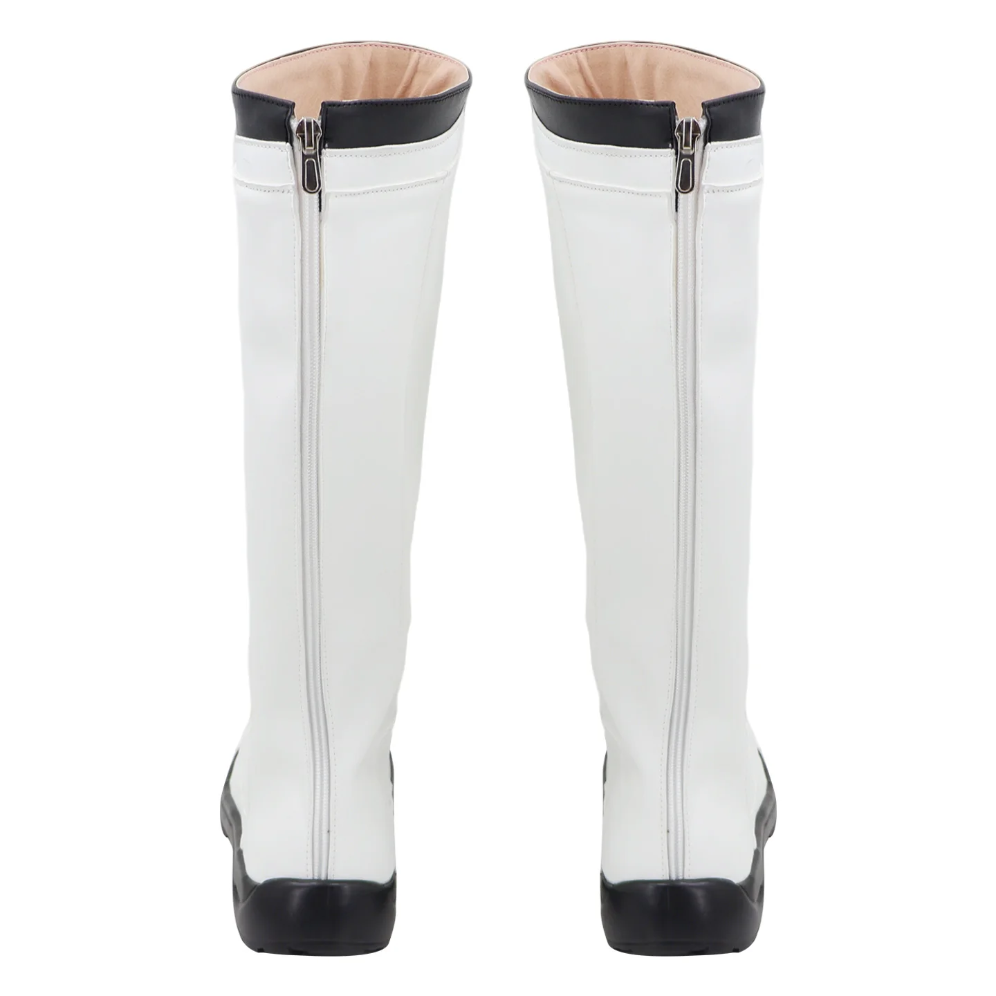 Les quatre chaussures de Cosplay fantastiques, bottes blanches en Faux cuir faites à la main, sur mesure