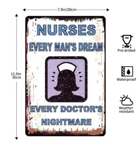 NURSES METAL TIN SIGN 