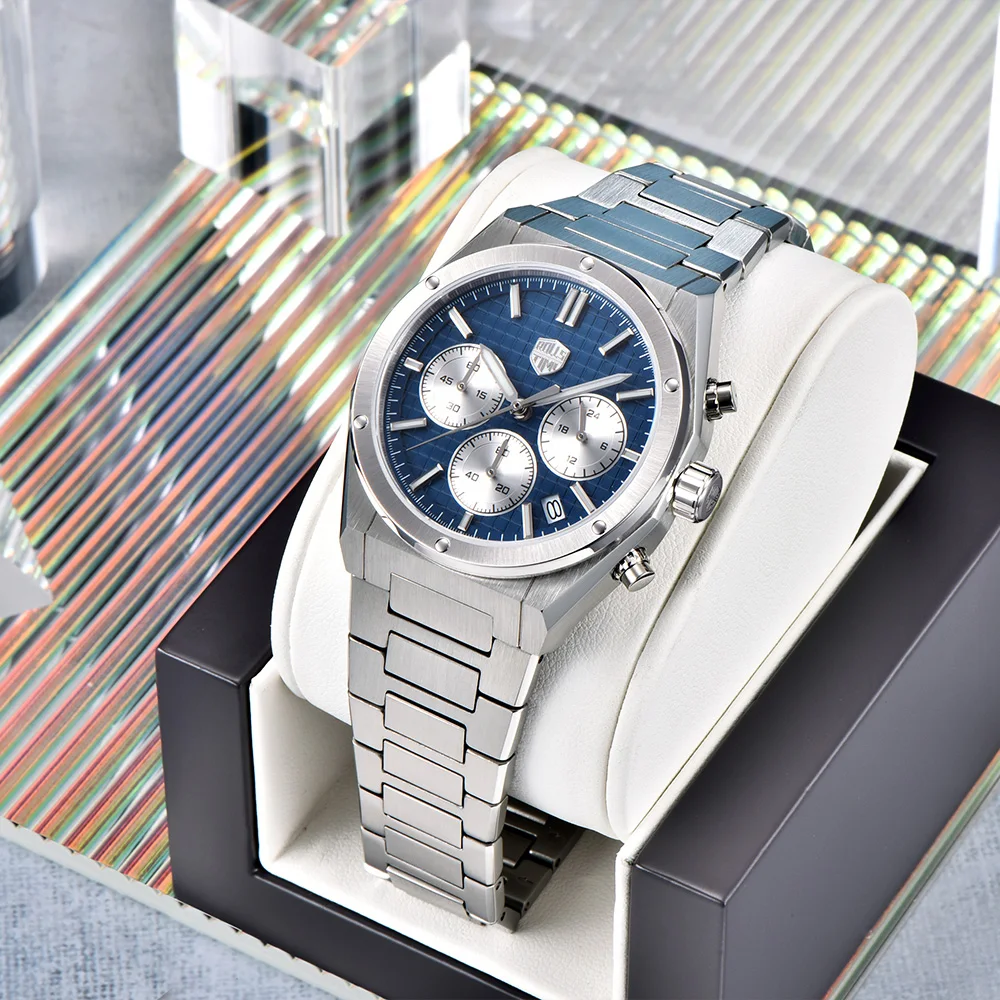 

2025 latest RollsTimi men's fashion quartz watch men's top business watches VK63 chronograph AR sapphire mirror waterproof clock