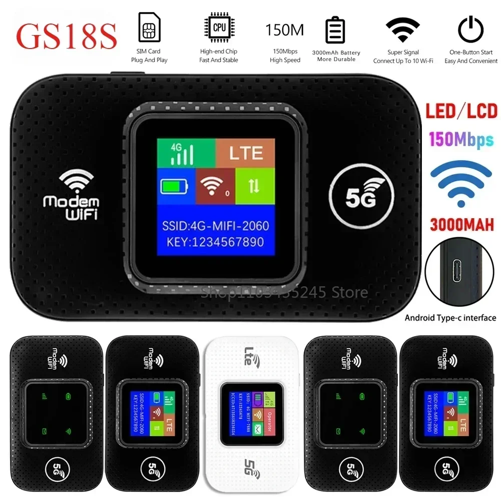 4G/5G Mobile WIFI Router 150Mbps 4G LTE Wireless Router With Sim Card Slot Portable Pocket MiFi Modem Car Mobile Wifi Hotspot