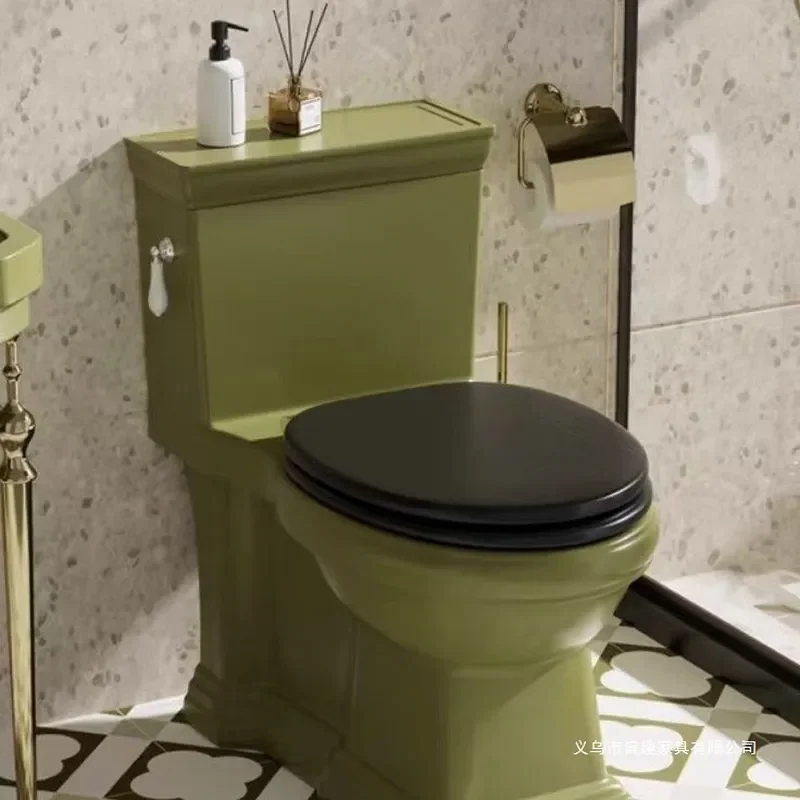 Retro One Piece Toilet Siphonic Flush Silent Water Saving Large Diameter Bathroom Sanitary Ware Luxury Household Commode