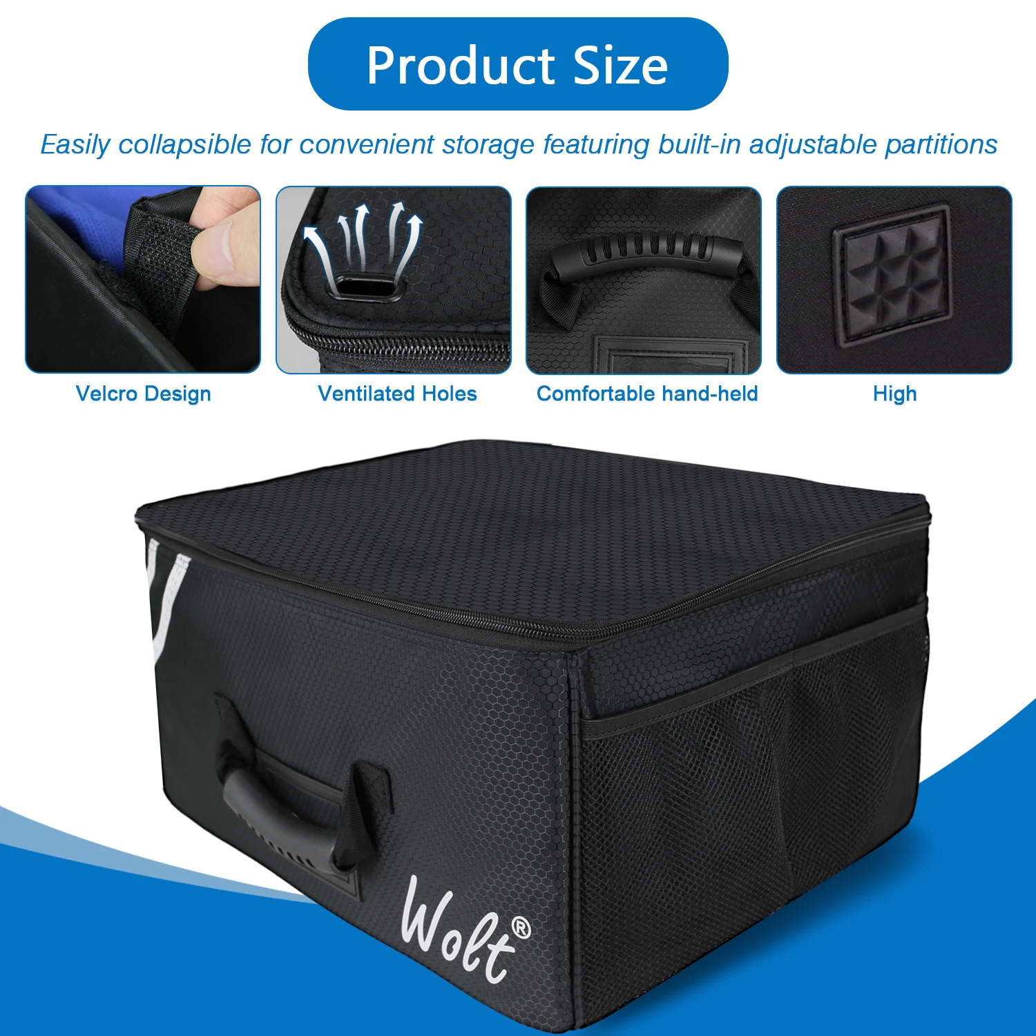 WOLT | Golf Trunk Organizer-Collapsible & Foldable Golf Travel Bag, Waterproof Car Golf Locker with Separate Compartment,Durable