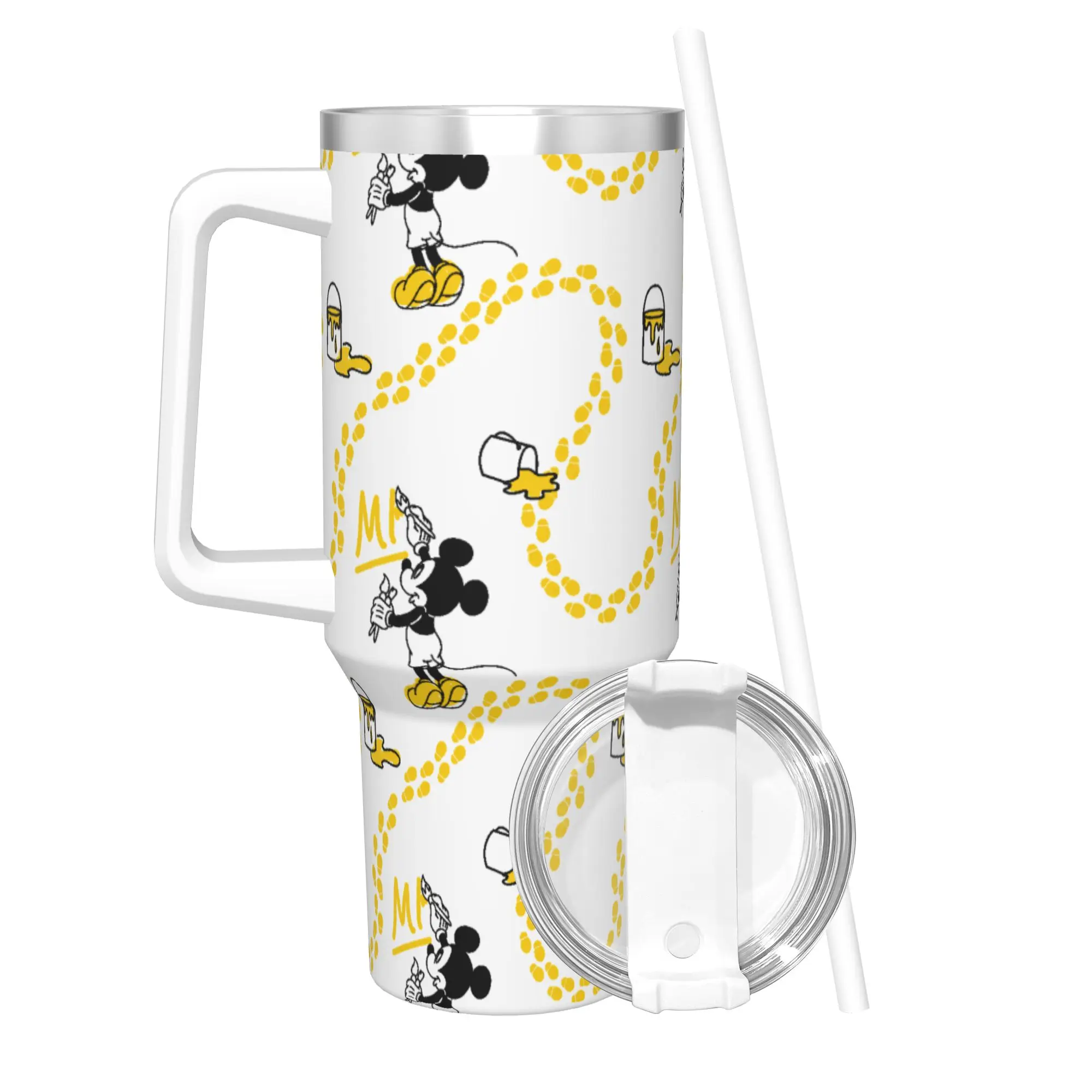 

Стакан из нержавеющей стали с рисунком Микки Мауса, термокружка, изолированные горячие напитки, автомобильные кружки, бутылка для воды для вождения