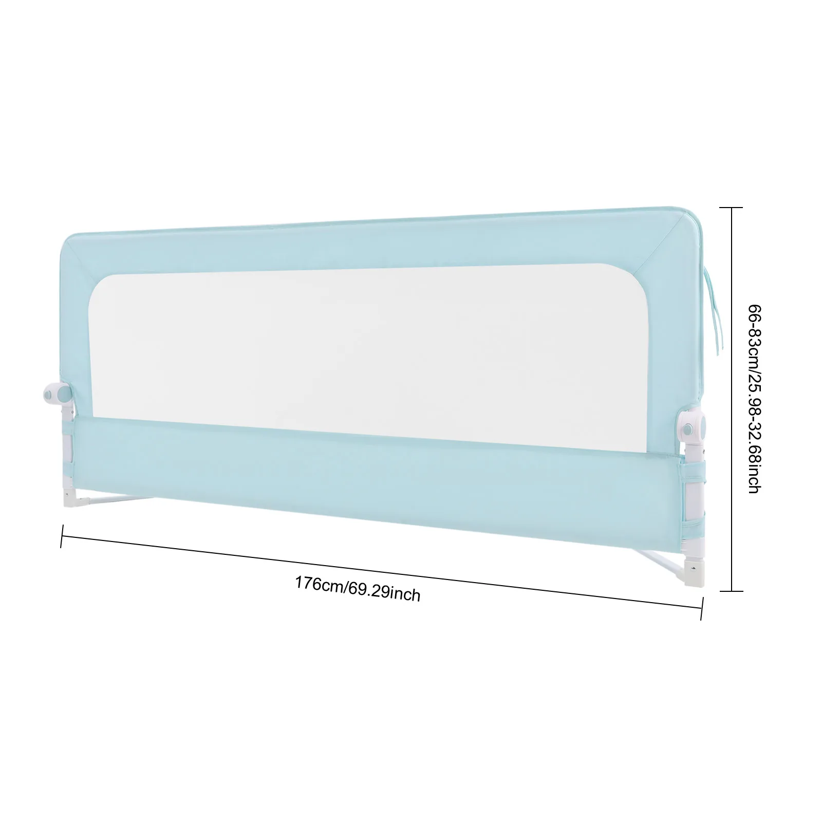 Kids Folding Bed Rail - Green - close-up view