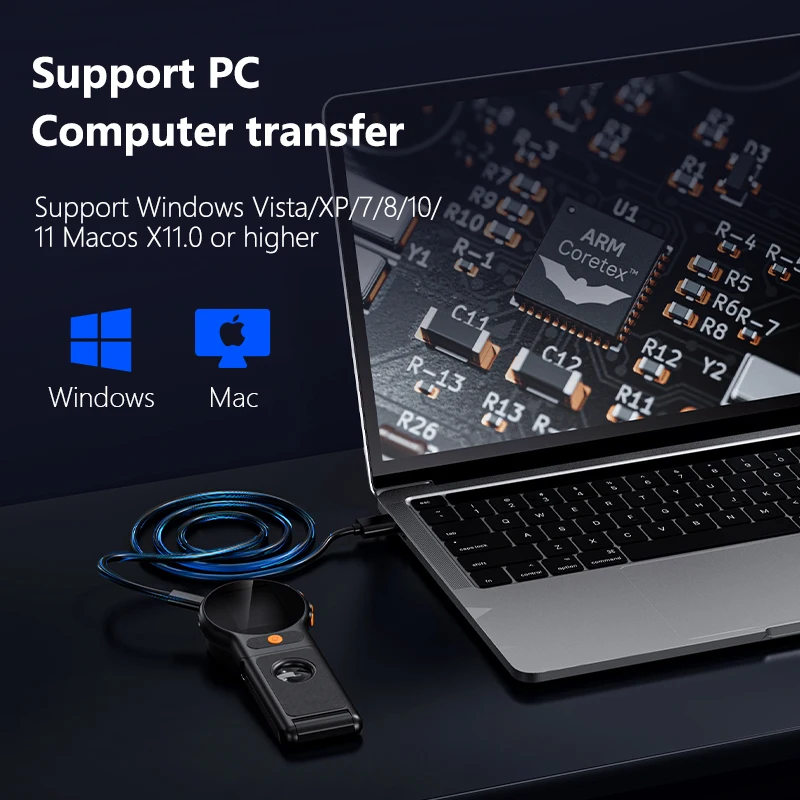 Microscopio multifunzionale con supporto pieghevole portatile, micromingrandimento con messa a fuoco automatica grandangolare da 178 gradi a 2 megapixel