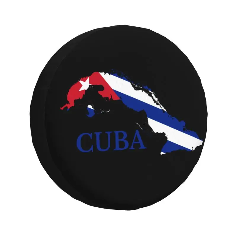 

Custom Cuban Cuba Map Flag Spare Tire Cover for Mitsubish SUV RV Camper Car Wheel Protectors Accessories 14" 15" 16" 17" Inch