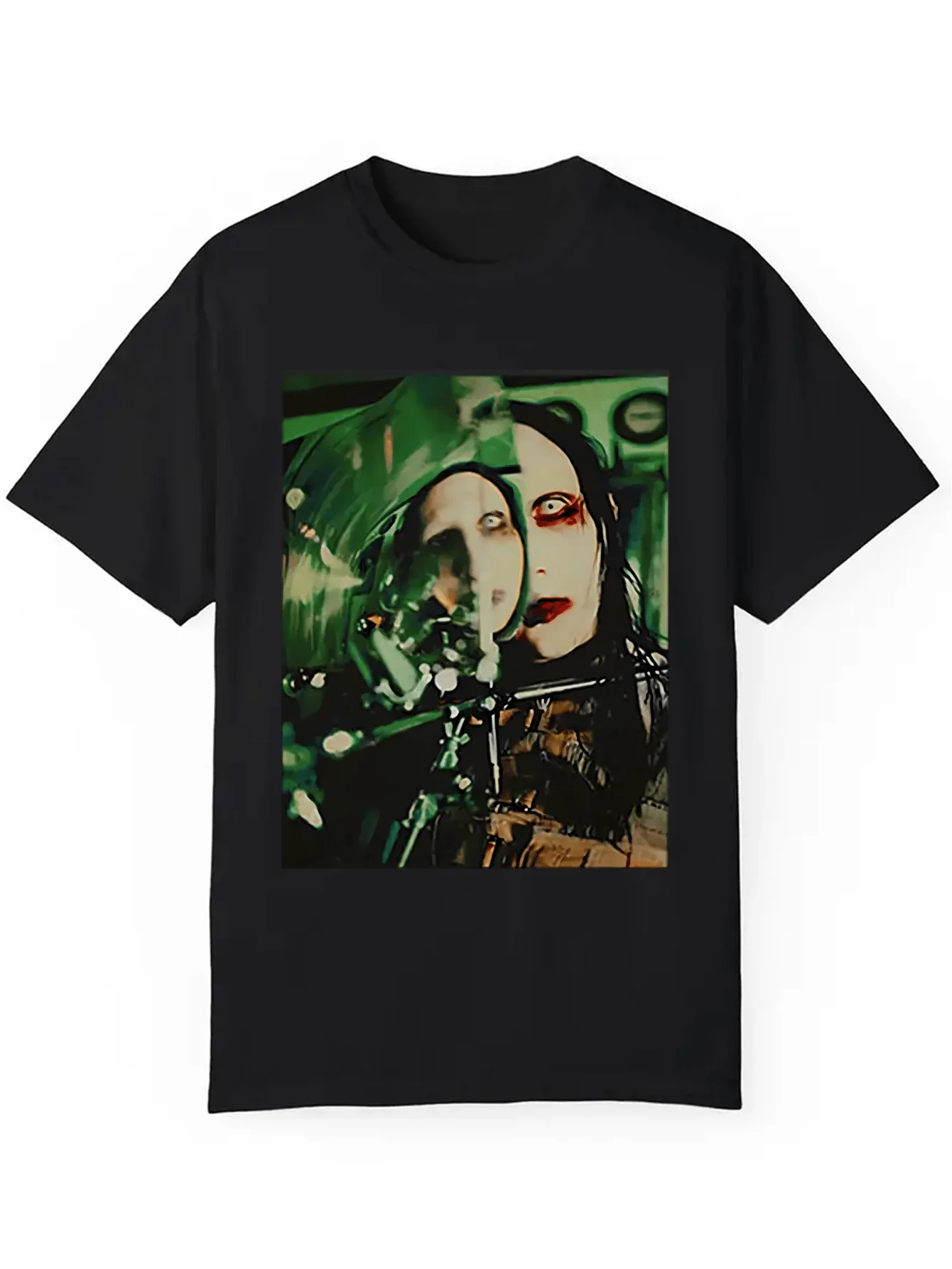 

Men'S Summer Casual Crew Neck T-Shirt 100% Polyester Knit Fabric Regular Fit with Slight Stretch with Abstract Portrait Print