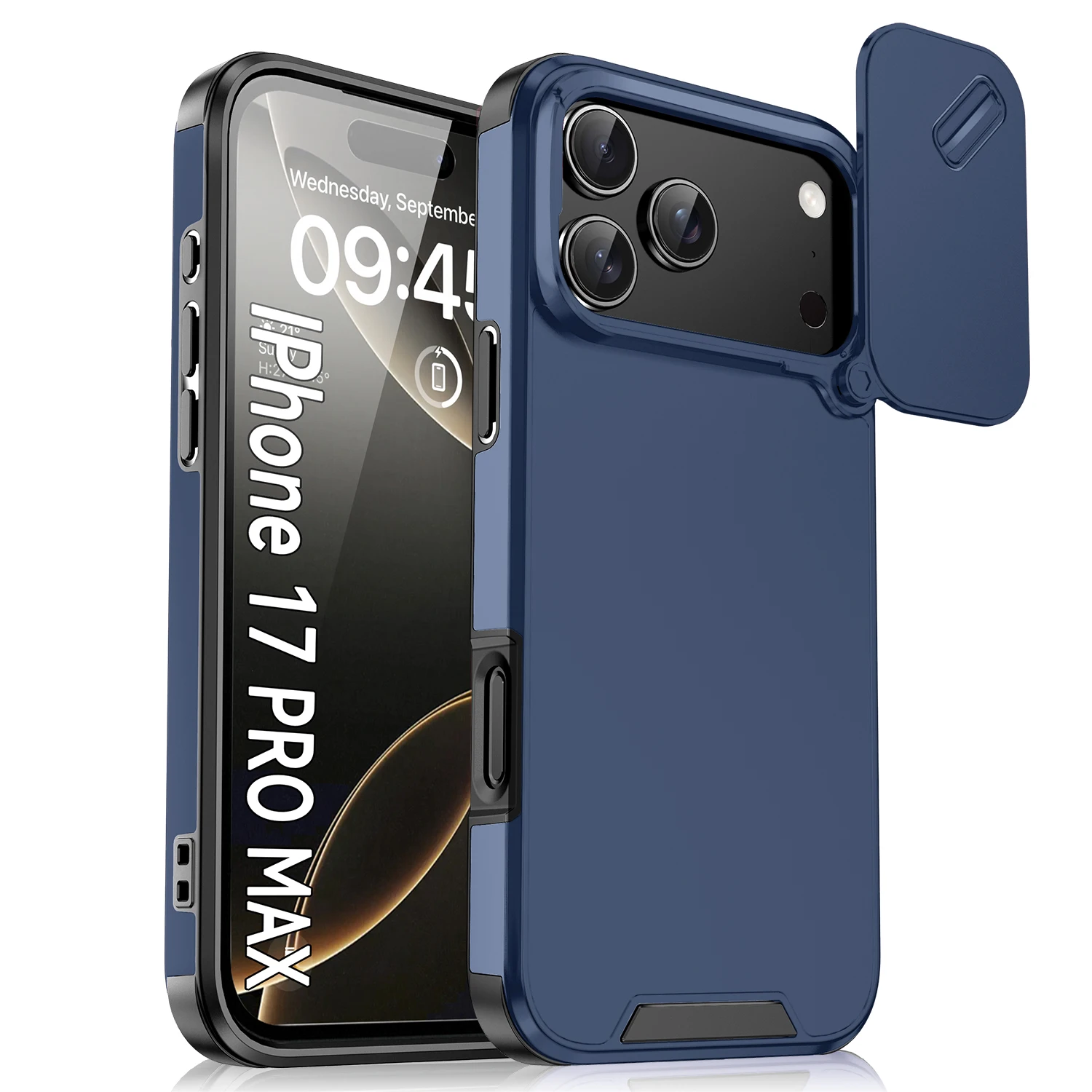 Funda de teléfono magnética con protección de lente deslizante, armadura a prueba de golpes para IPhone 17 Air 17 16E 15 14 Plus 13 12 11 Pro Max, funda dura