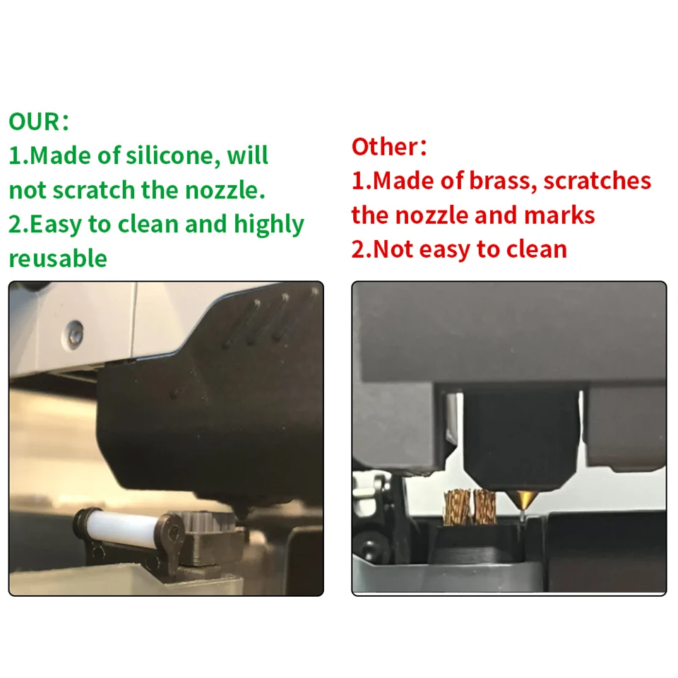 Für Bambu Lab A1/A1mini Hotend Düsenbürste Wischer Silikonbürste Montierte Reinigungsbürsten Reinigungswerkzeug für Bambu A1 3D-Drucker-Teile – Detail 5