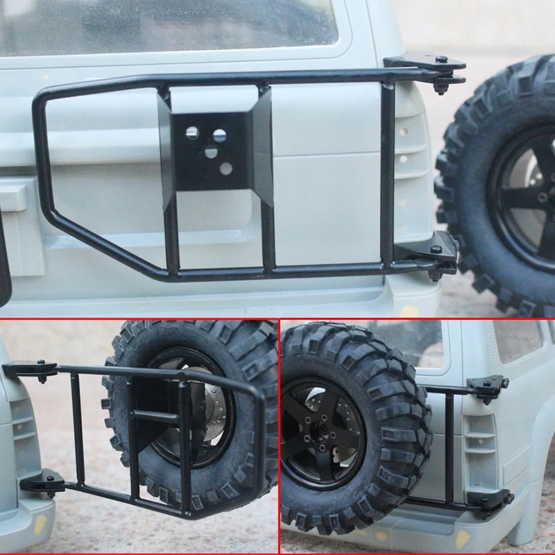 1:10 RC Rock Crawler Metal Spare Tire Mount Frame Simulation Spare Tire Bracket Upgrade Accessory For  Scale LC80 Model