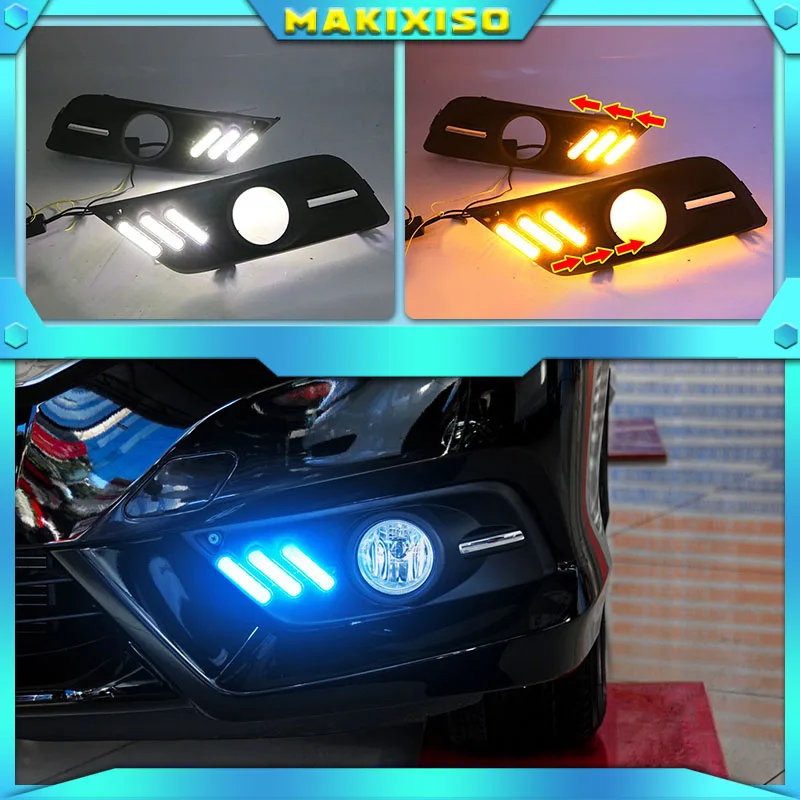 

1set LED Daytime Running Light Front Bumper Turn Signal Lamps Car Fog Light Assembly For Honda CRIDER 2013-2015