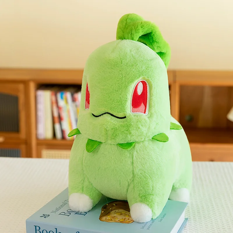 New Pokemon Kawaii Chikorita Plush Toy Stuffed Doll Anime Gift for Kids Birthday Xmas Perfect for Claw Machine Distribution