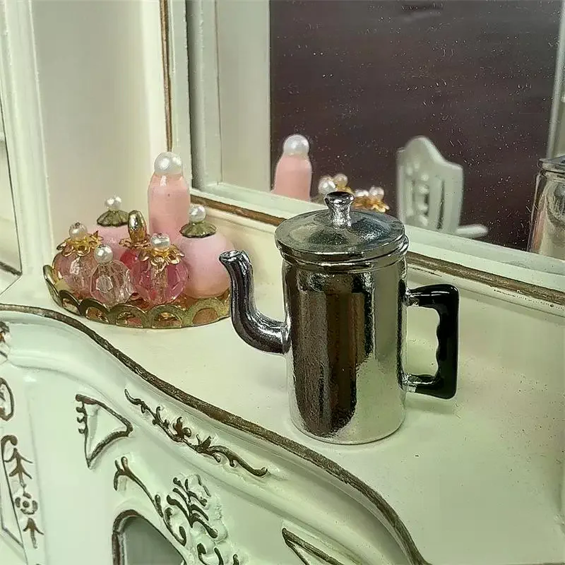 1:12 Leuke Poppenhuisminiaturen Ketel Met Deksel Modellen Keuken Accessoires Voor Poppenhuis Decor Kids Fantasiespel Speelgoed DIY Geschenken