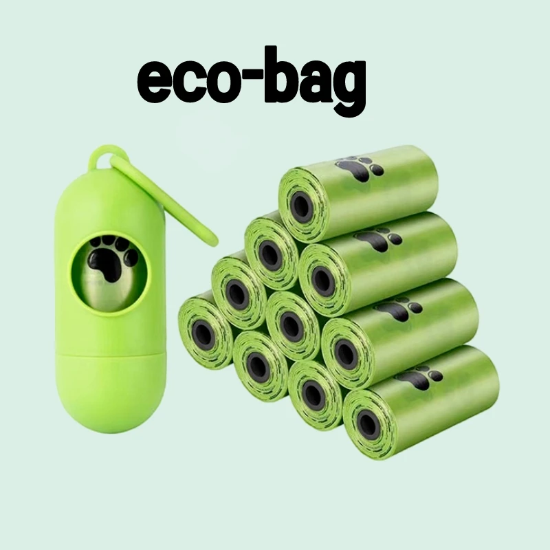 5/10 Rolls Printing Dog Poop Bag Pet Poop Bags Dog Cat Waste Pick Up Clean Bag For Puppy Dogs Random Color Outdoor