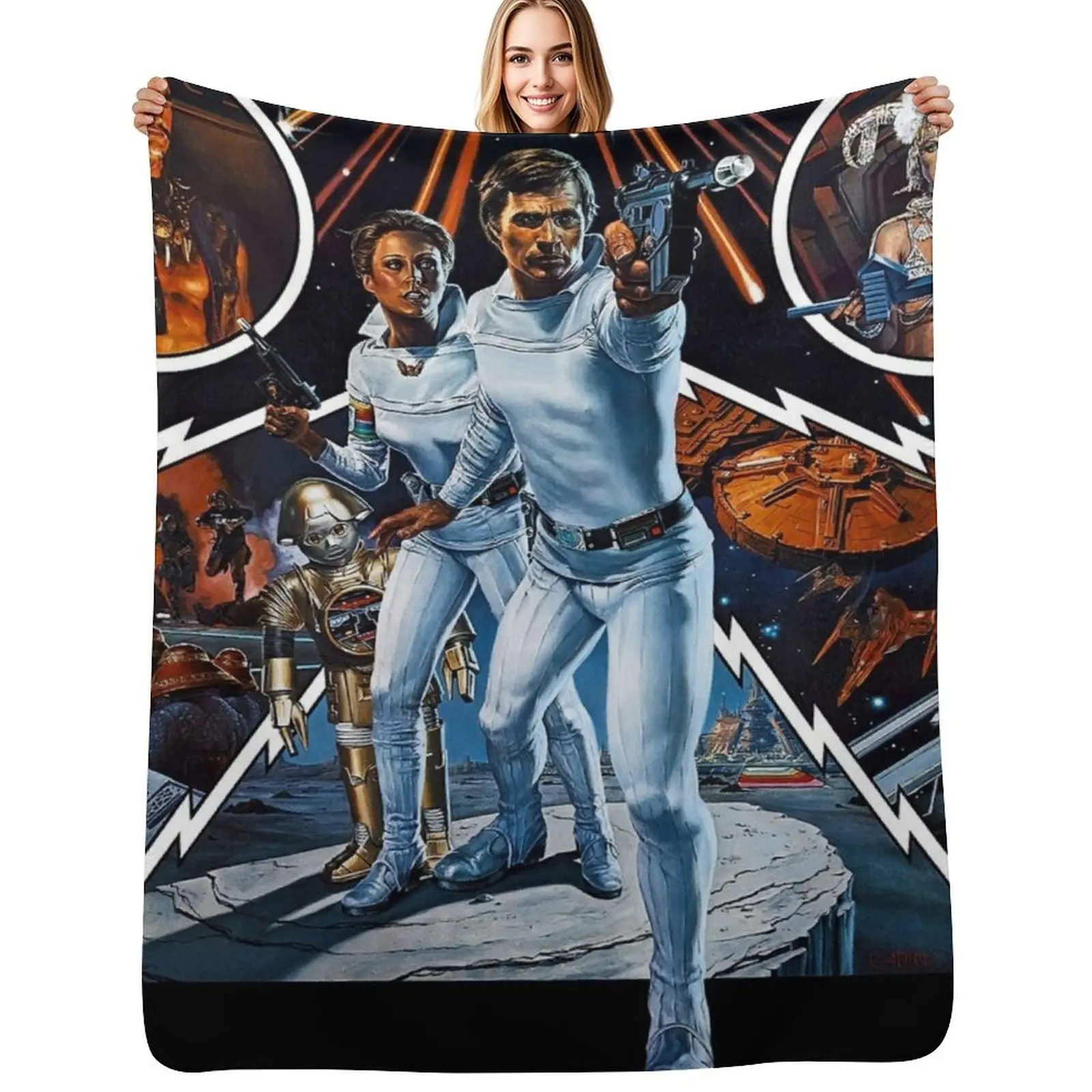 

Buck Rogers - Digital Art Throw Blanket Soft Big Summer Beddings Nap cosplay anime Blankets
