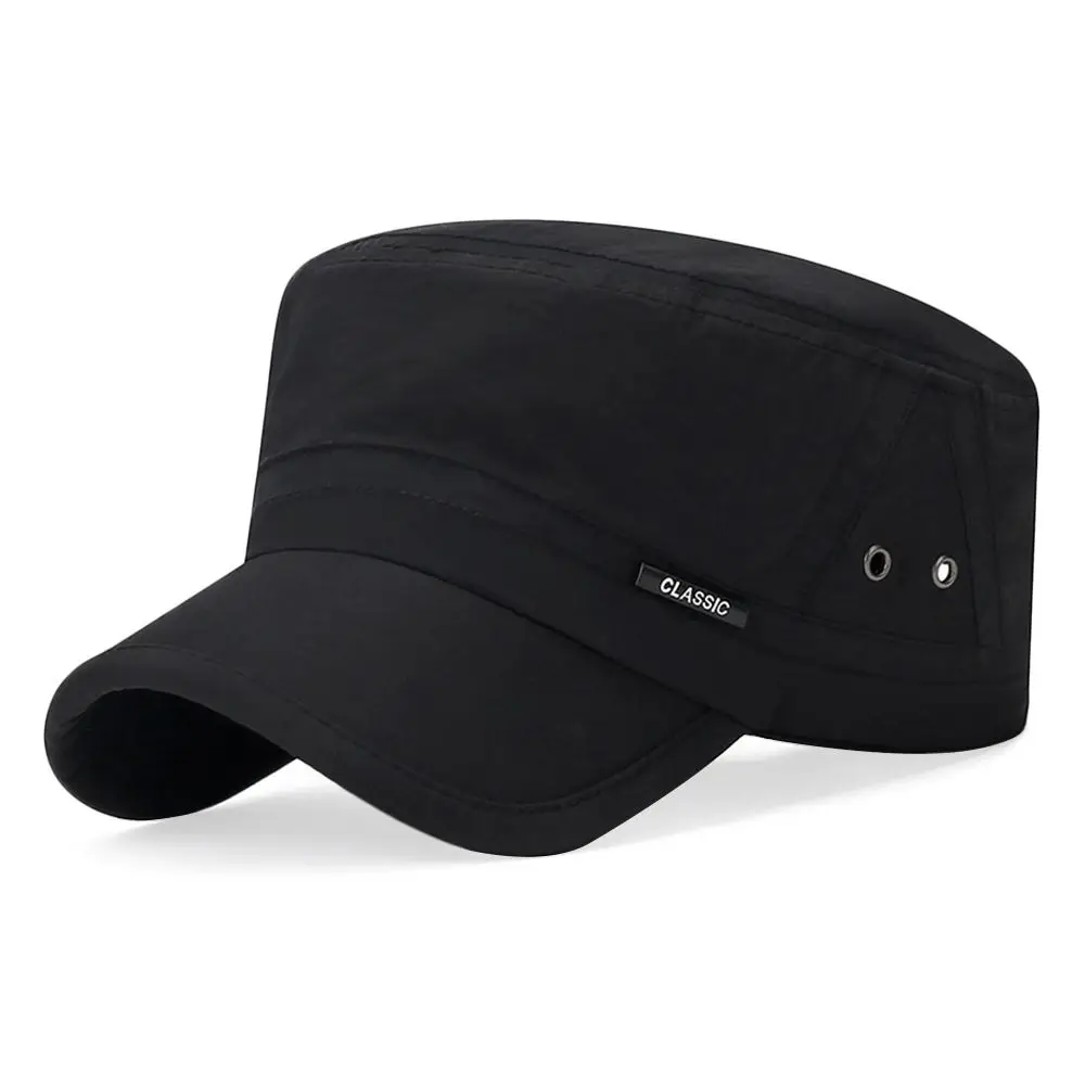 2024 New Four Seasons Flat Top Hat Men\'S Simple Cotton Peaked Hat Fashion Baseball Cap Casual Cap, Commuter Sunshade Hat