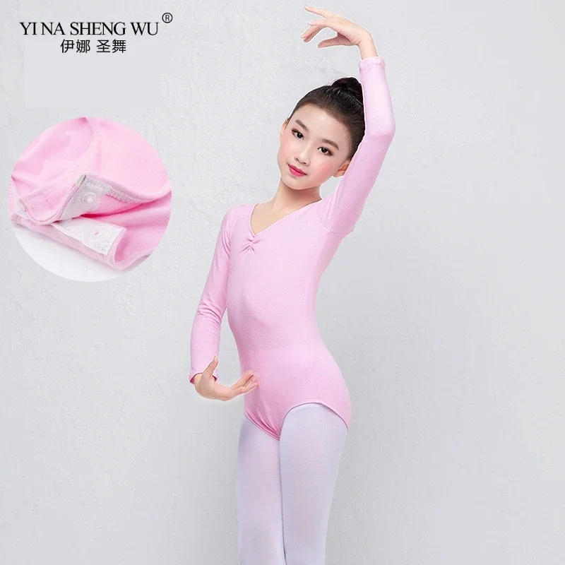 Trykot gimnastyczny baletowy dla małych dziewczynek, strój do ćwiczeń tanecznych, czarno-fioletowo-różowy, bawełniany body do tańca, ubrania dla dzieci.