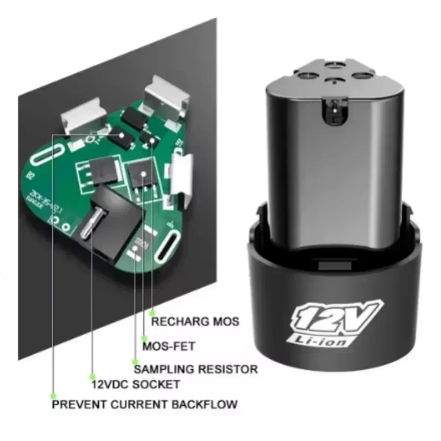 Univerzální dobíjecí lithium-iontová baterie 12V 4000mAh pro elektrické šroubováky, vrtačky, mini úhlové brusky a další elektrické nářadí. - náhled 4