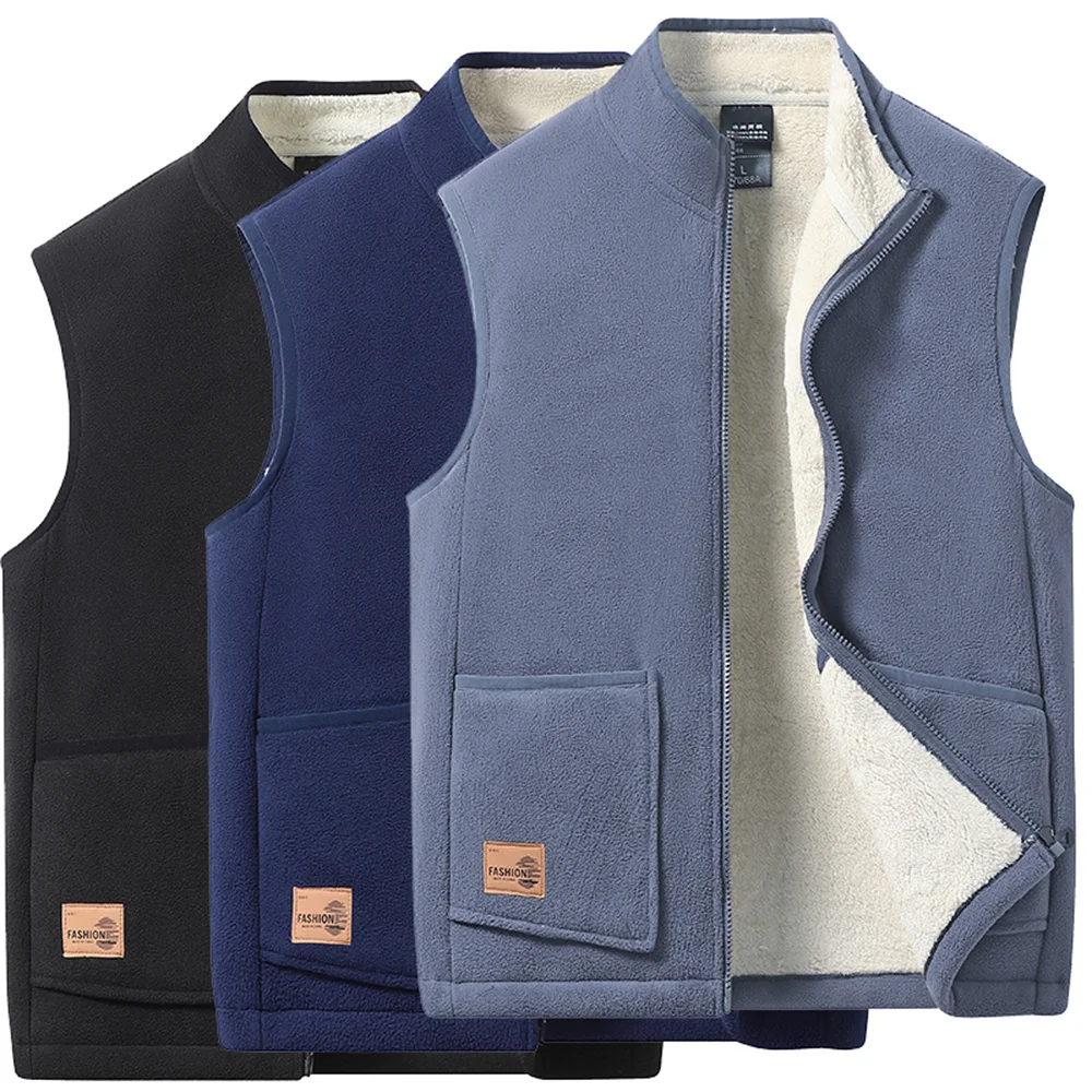 

Men's outdoor fashionable warm vest, autumn and winter outdoor mountain climbing casual warm vest, thick warm windproof jacket