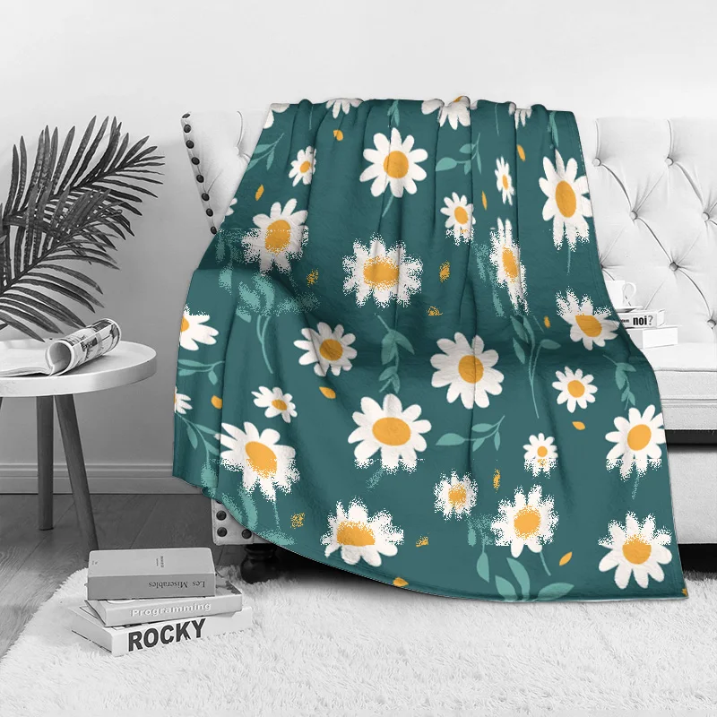 لطيف الأزهار الصوف بطانية لينة الدافئة رمي غطاء سرير أريكة للنساء الفتيات هدية