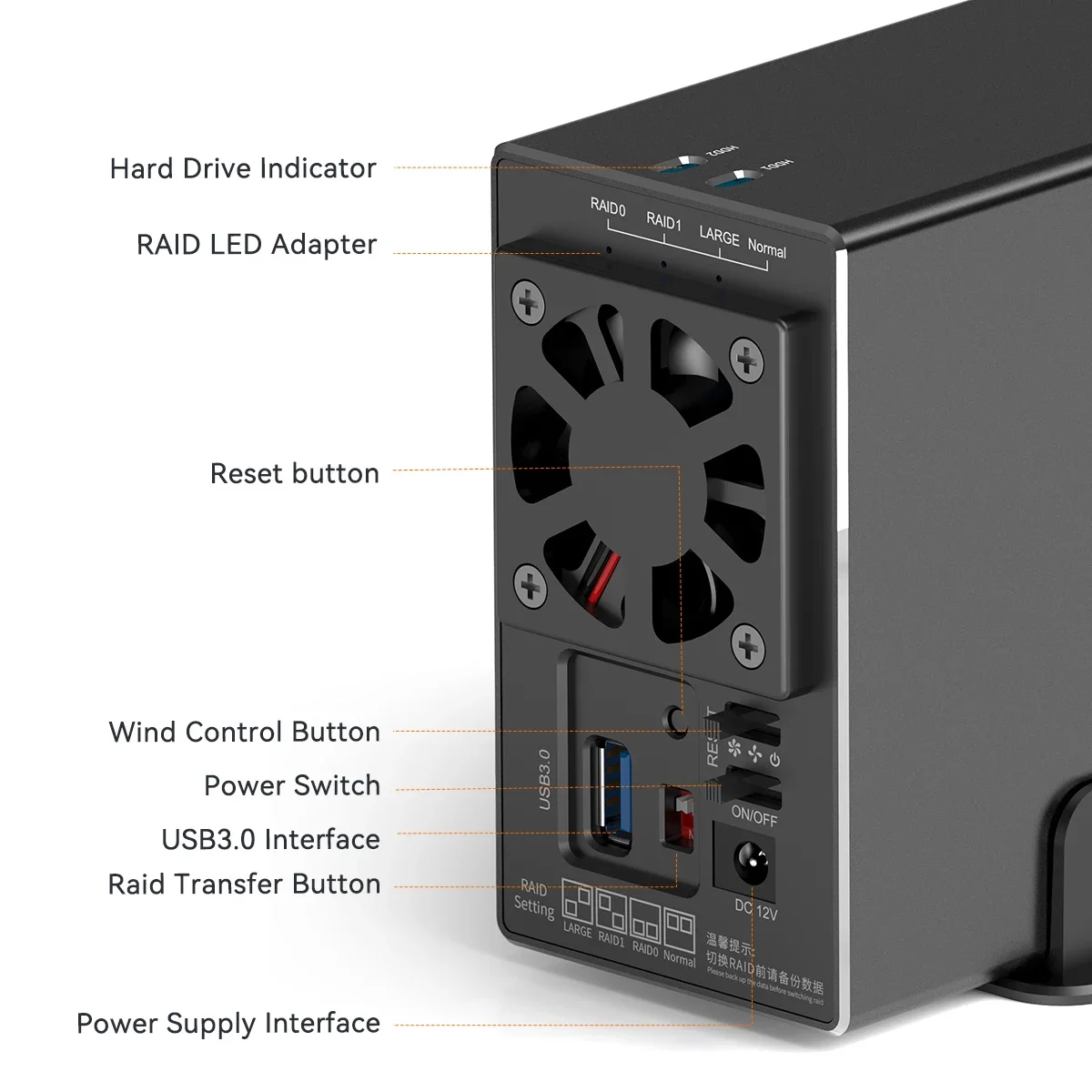 MAIWO 3.5인치 SATA RAID HDD 도킹 스테이션 듀얼 베이 외장형 하드 드라이브 RAID 인클로저 USB3.0 최대 5Gbps 44TB 용량 케이스