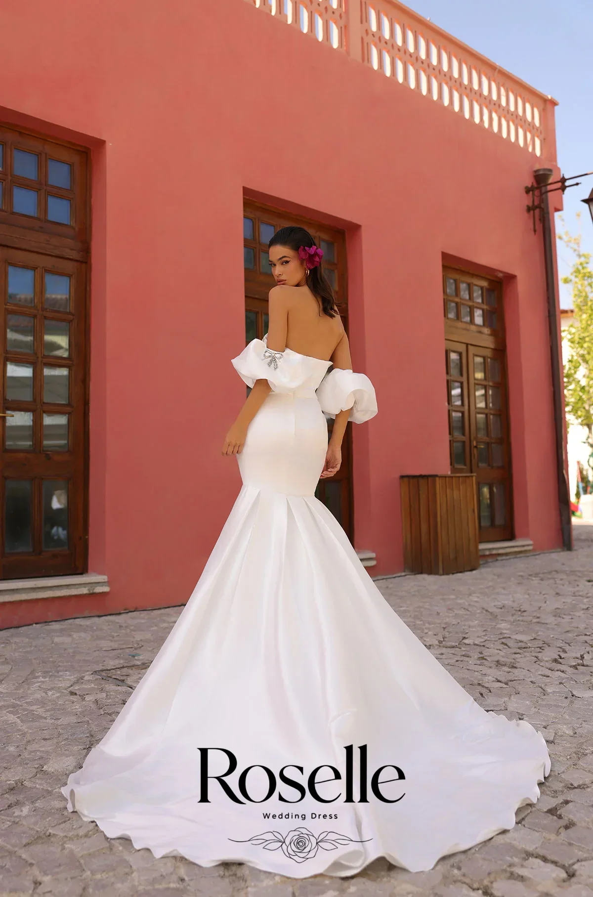 ROSELLE Strapless Sleeveless Open Back Mermaid Wedding Dress Simple Elegant Train 2026 Bridal Gown Customized свадебное платье