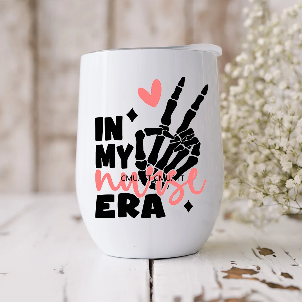 Pegatinas de transferencia de envoltura de taza UV DTF para dama y niñas, lindo gato, etiqueta personalizada, logotipo impermeable DIY, lata de vidrio de dibujos animados, 16OZ