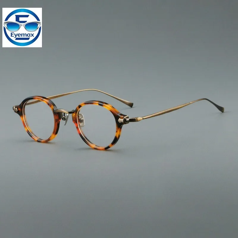 2026 Japanese Retro Small Round  Acetate Eyeglasses Frame Men WomenHigh Quality Handmade Prescription Eyewear Myopia Spectacle