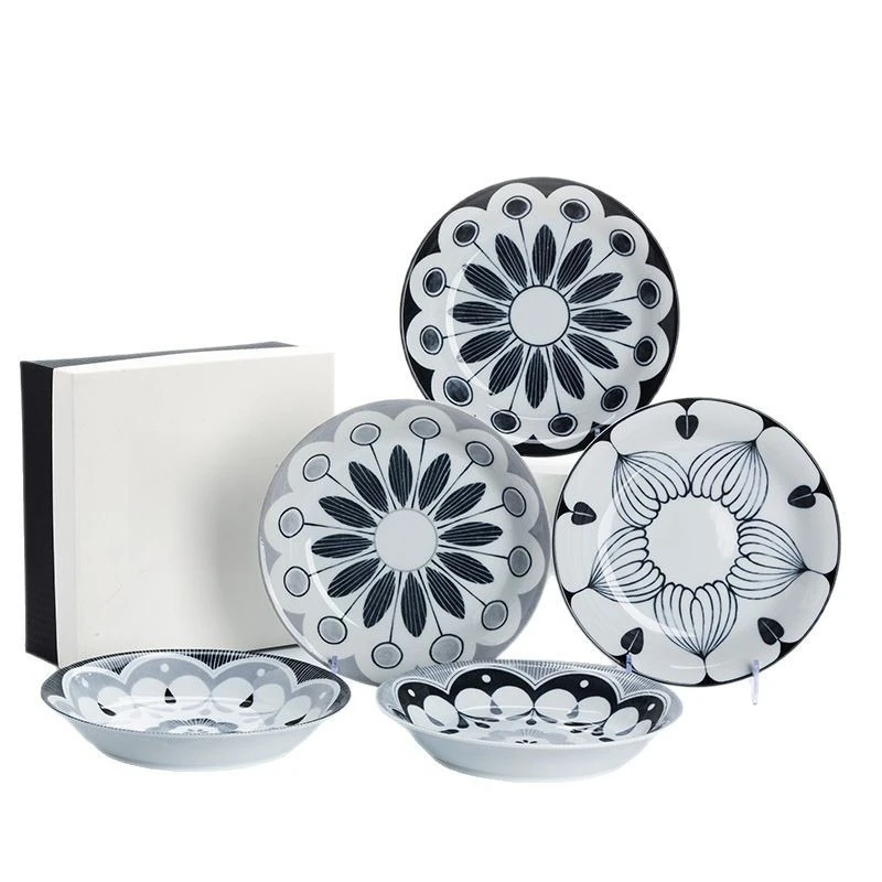 

Japanese-style plate gift box, simple dish plate, ceramic tableware