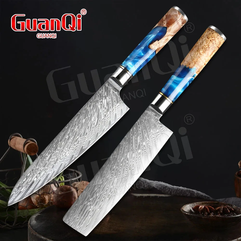 

Damascus Knife High Carbon Stainless Steel Kitchen Knife Slicing Utility Cleaver Knife Stainless Steel Meat Cleaver Chef Knife