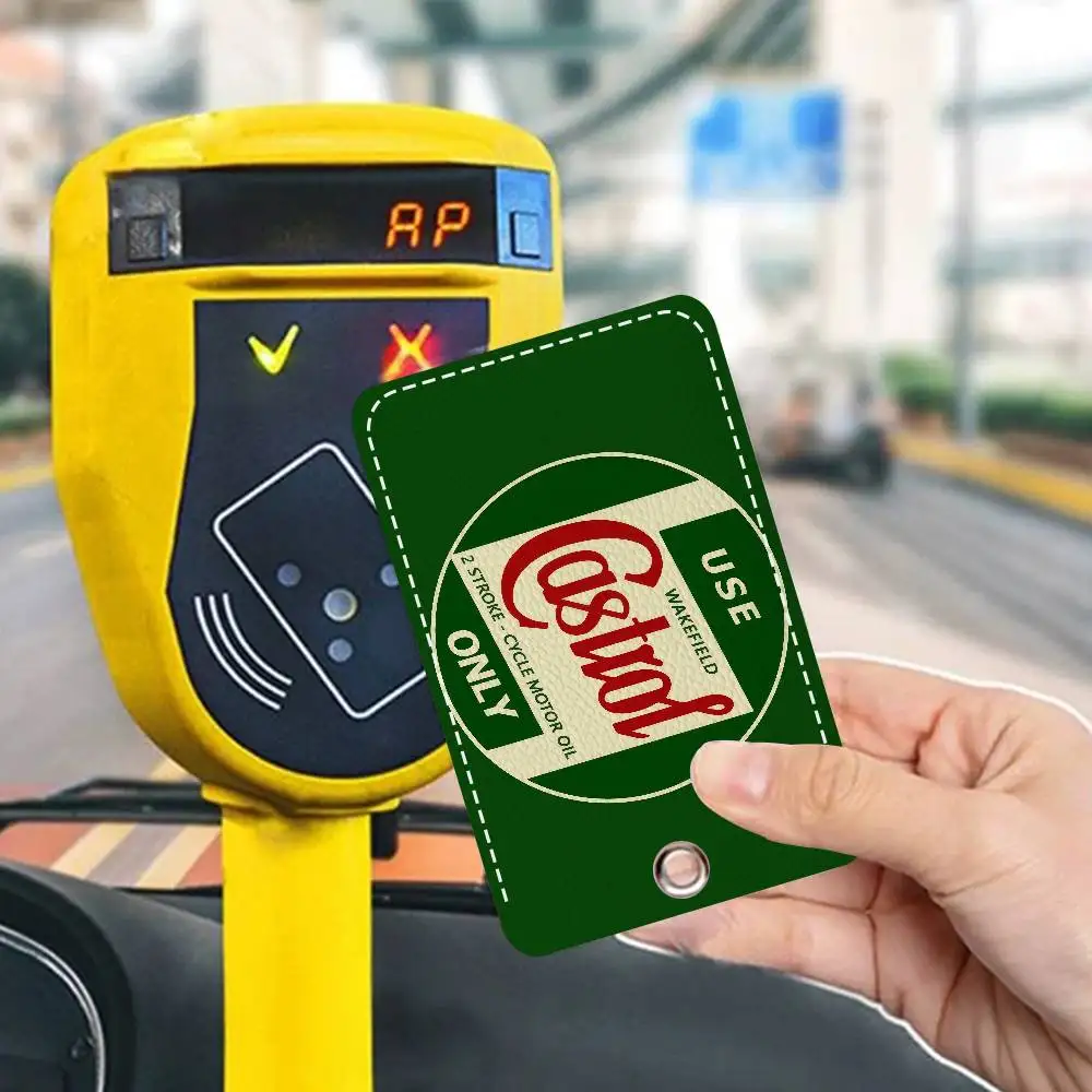 C_Castrols بطاقة البنك، مترو الانفاق، حامل بطاقة الحافلة المفاتيح حلقة رئيسية الباب الوصول العلامات بطاقة الهوية حالة المفاتيح الوصول