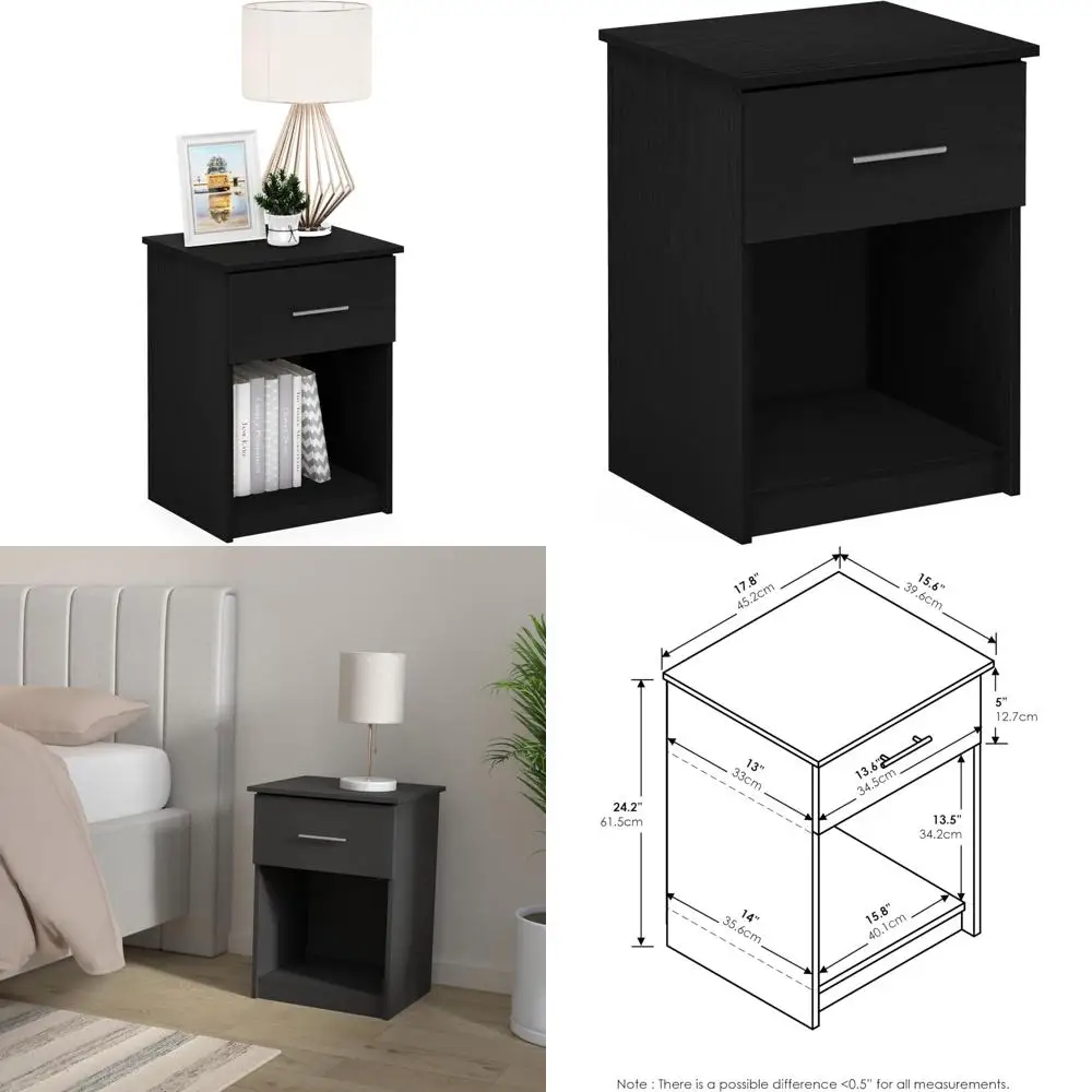 

Bedroom Nightstand with Handle, American Style, Single Unit