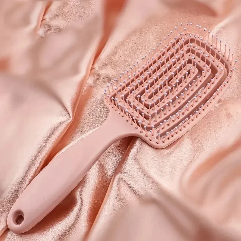 مشط تدليك متعدد الوظائف - تصفيف الشعر الرطب المضاد للكهرباء الساكنة، أداة صالون التقشير النسائية #3