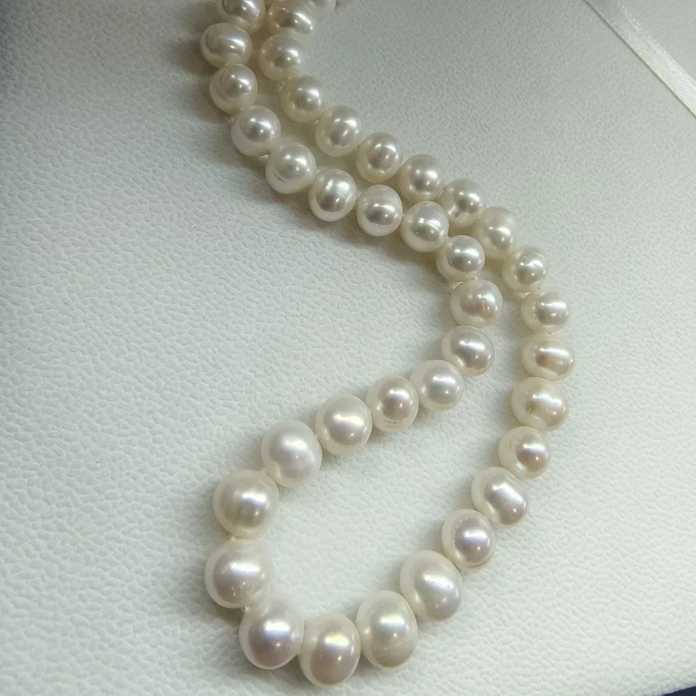 Handmade Knot 8-9mm True AAA Simple and Elegant Japanese High End Round Pearl Necklace 925s 18-36inch