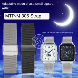 Shenyu Stainless Steel watchband For Casio MTP-M305 m300 Square Dial Moon Phase Milan mesh strap Wristband Replacement Bracelet