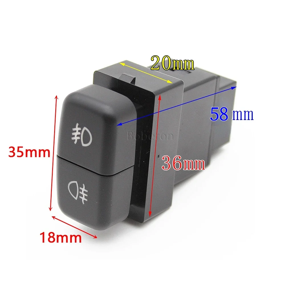 1PC Dual Switch Car Front Fog Rear Fog Light Button Switch with Connection Wire For Mitsubishi Lancer EX Pajero V73 V93 V97