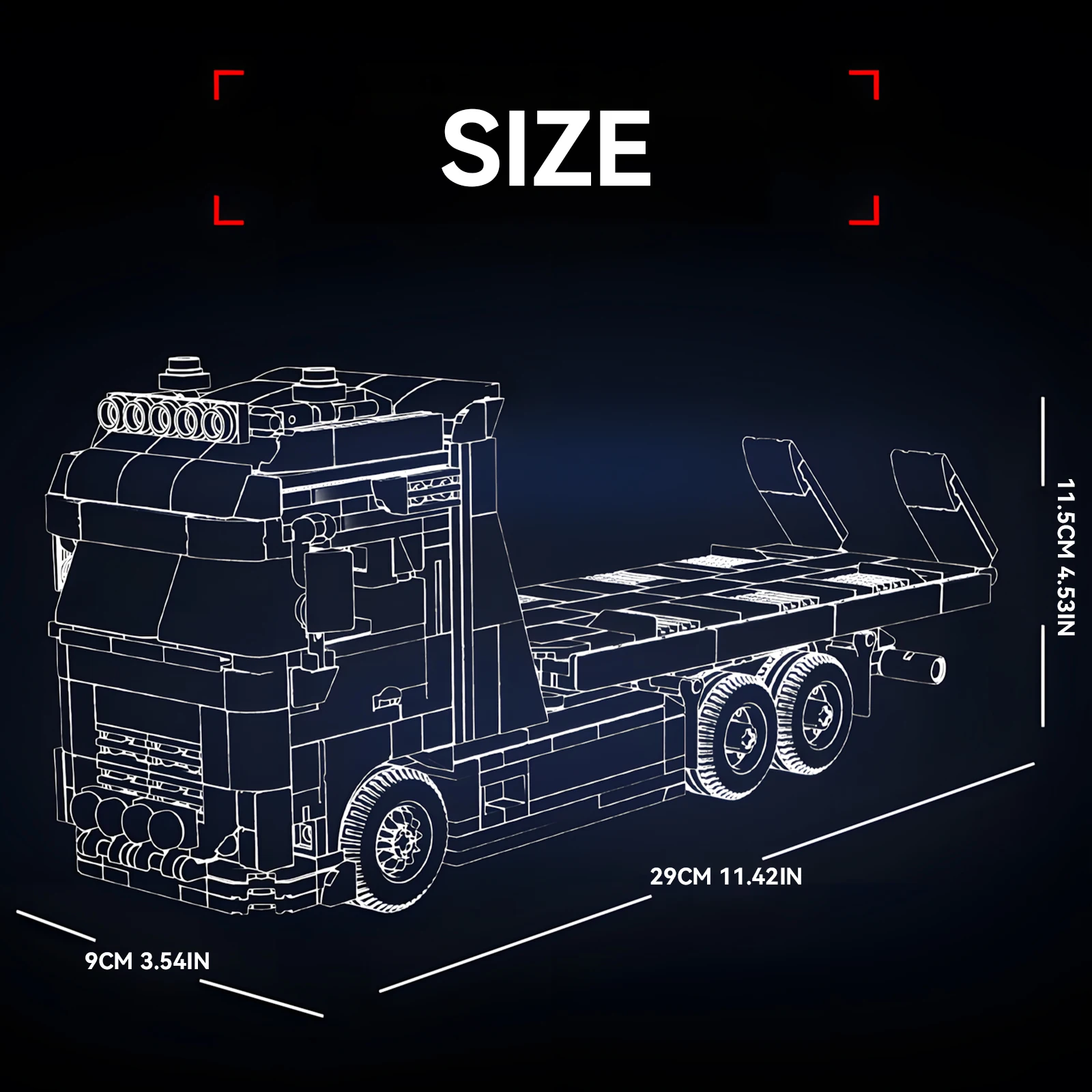 FH-16 중형 견인 트럭 블록, 1:32 스케일 자동차 모델과 호환되는 중형 트럭 운전실. 완벽한 발렌타인데이 선물