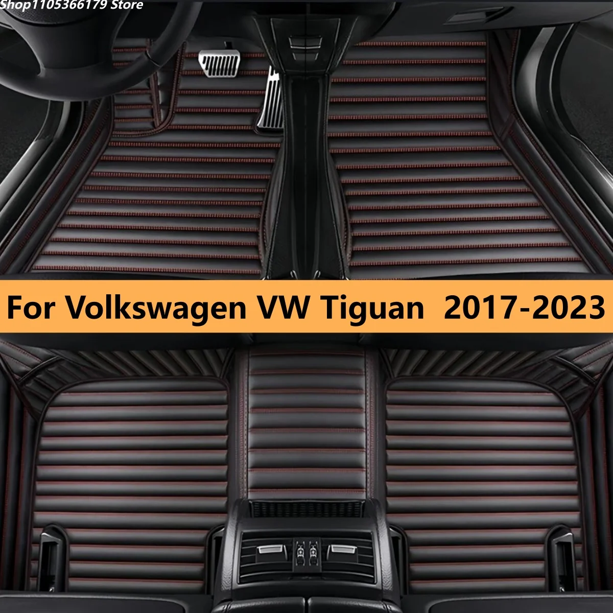 

Автомобильные коврики для Volkswagen VW Tiguan R-Line MK2 2017 2018 2019 2020 2021 2022 2023, аксессуары для салона автомобиля