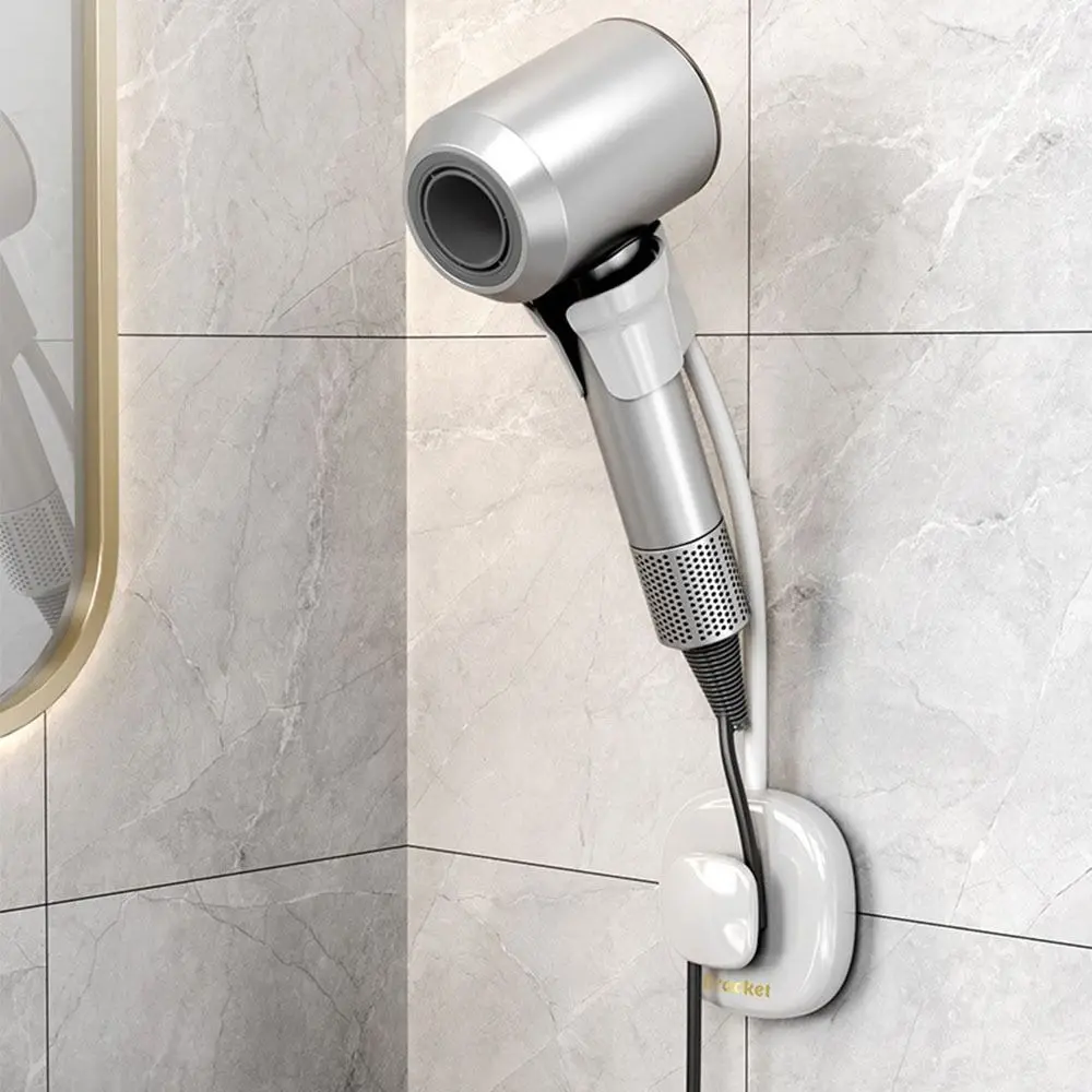 

Кронштейн для фена без перфорации, настенный регулируемый держатель для фена, экономия места, водонепроницаемый кронштейн для душа, ванная комната