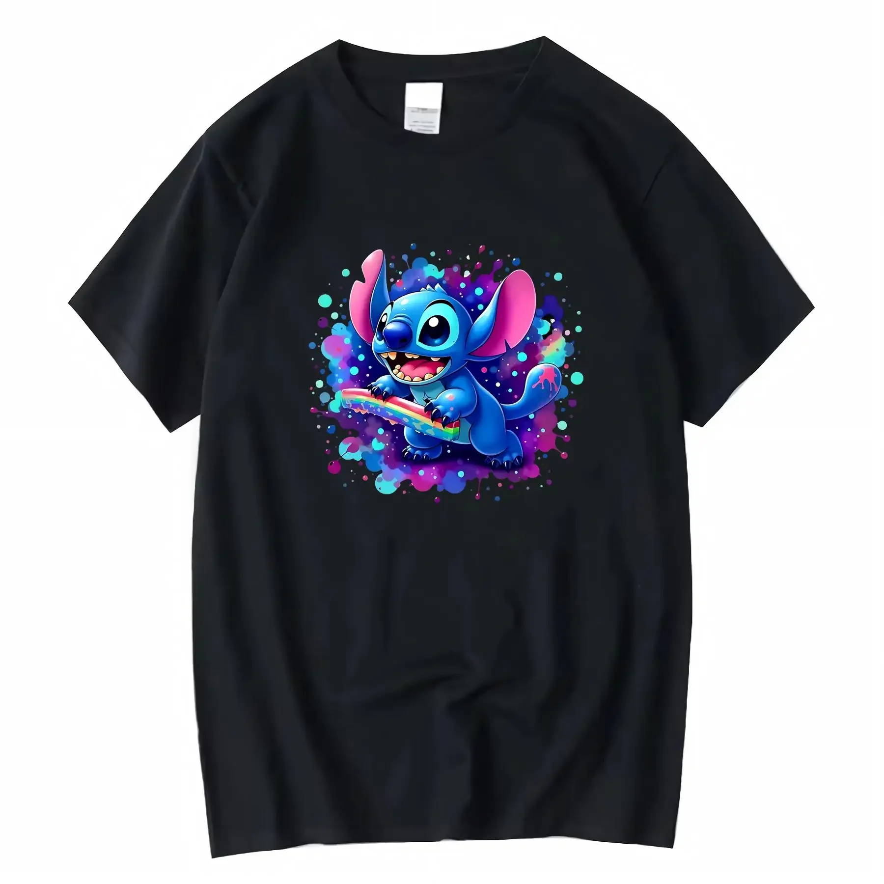 1 قطعة غرزة تي شيرت 100 البوليستر طاقم الرقبة للبالغين لينة متجدد الهواء تنفس دافئ صالح لعوب تصميم خمر غسلها عادية