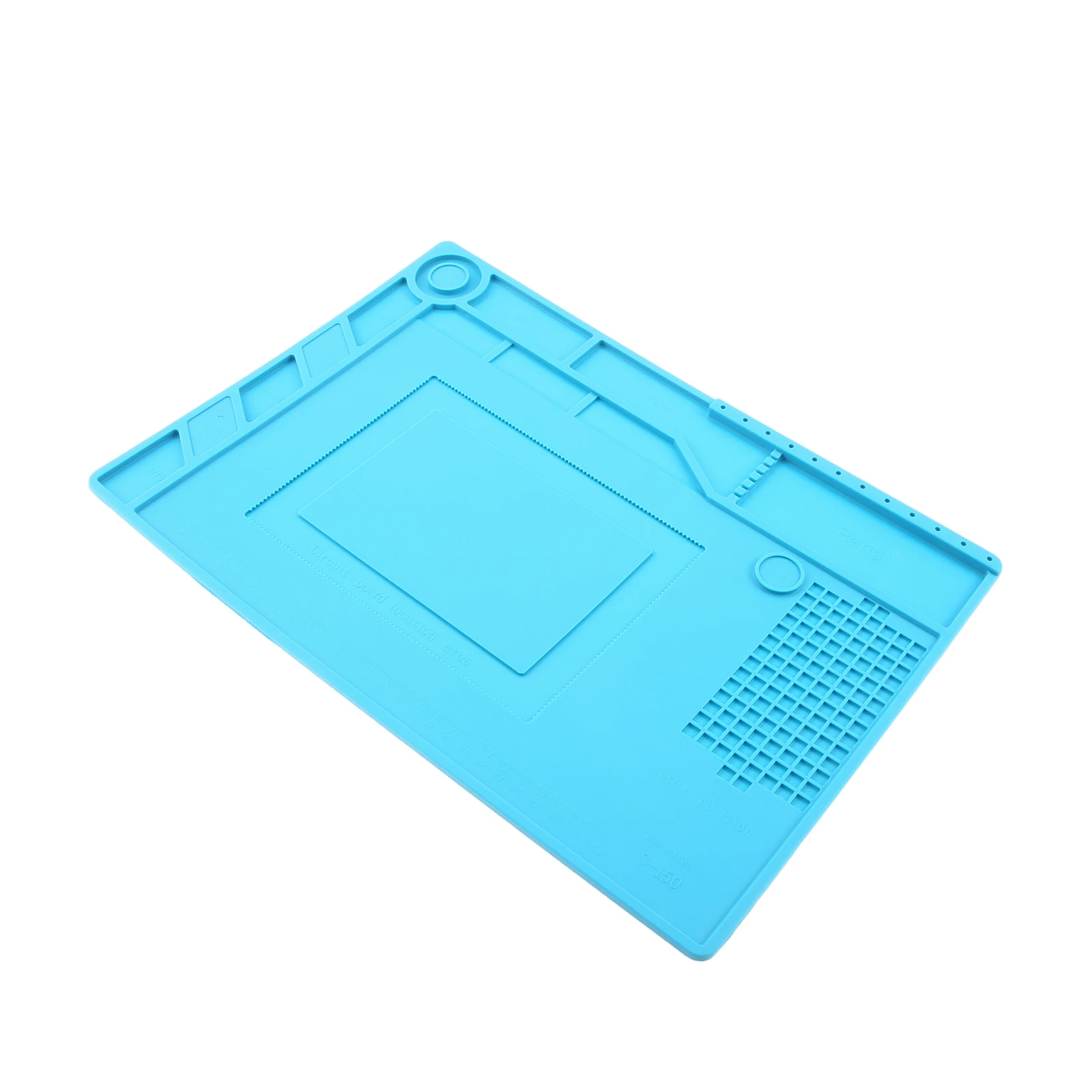 1pc 390*270mm Welding Silicone Pad with Accessory Slots Heat Resistant Soldering Mat for Electronics Laptop Cellphone Repair