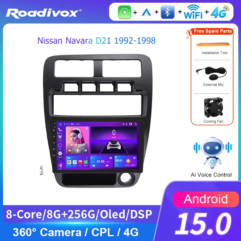 AI VOICE Android Car Radio Multimedia player for Nissan Navara D21 1992-1998 stereo GPS Navigation Stereo Screen Video Tape