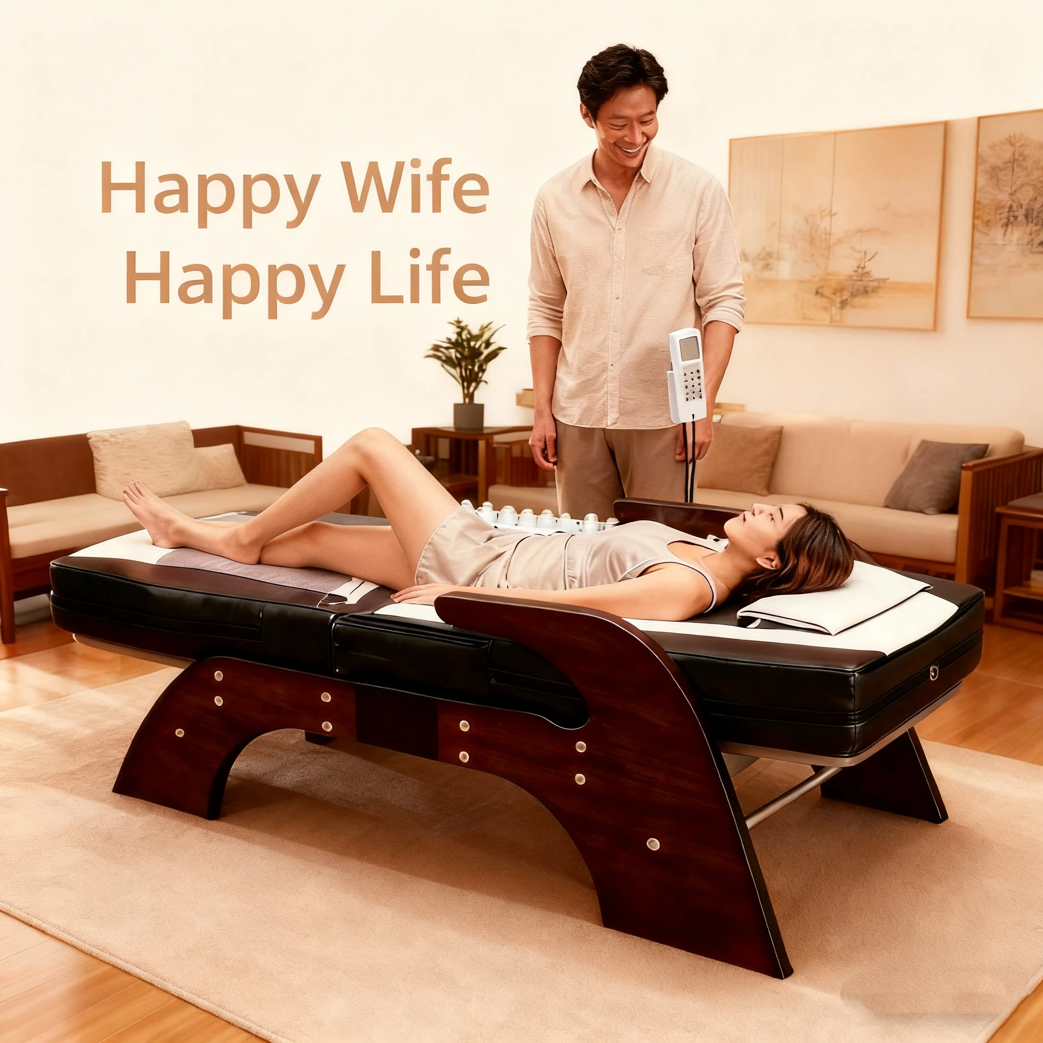 

POP RELAX Home Use Health Care Anniversary Gift Infrared Heating Spine Jade Master Hot Stone Roller Therapy Robotic Massage Bed