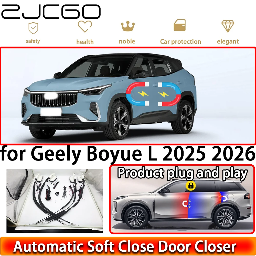 

ZJCGO for Geely Boyue L 2025 2026 OEM Soft Close Door Kit Power Closing Latch System Auto Pull Door Easy Close Plug & Play