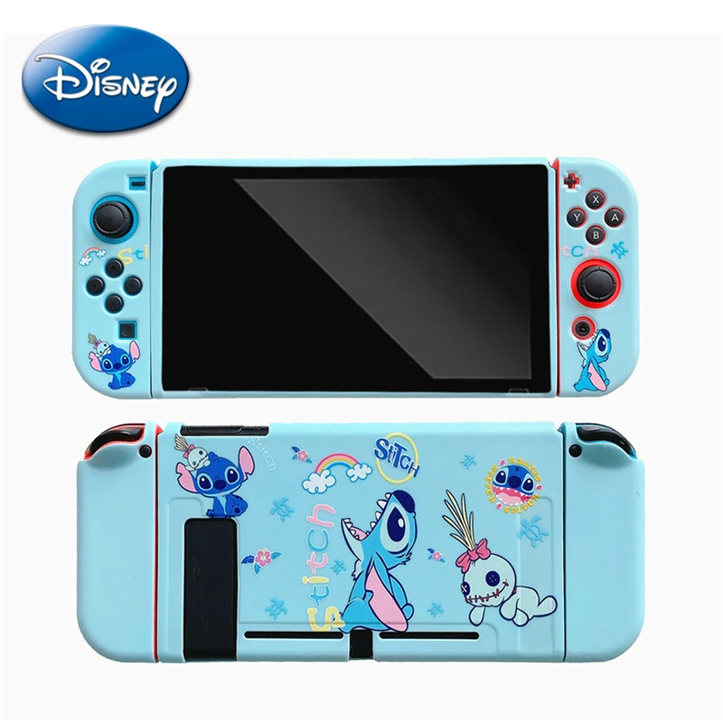 

Disney Lilo and Stitch Switch Protective Case Cute Cartoon Figure Anti-slip Soft Shell Game Console Cover Children Man Boy Gifts