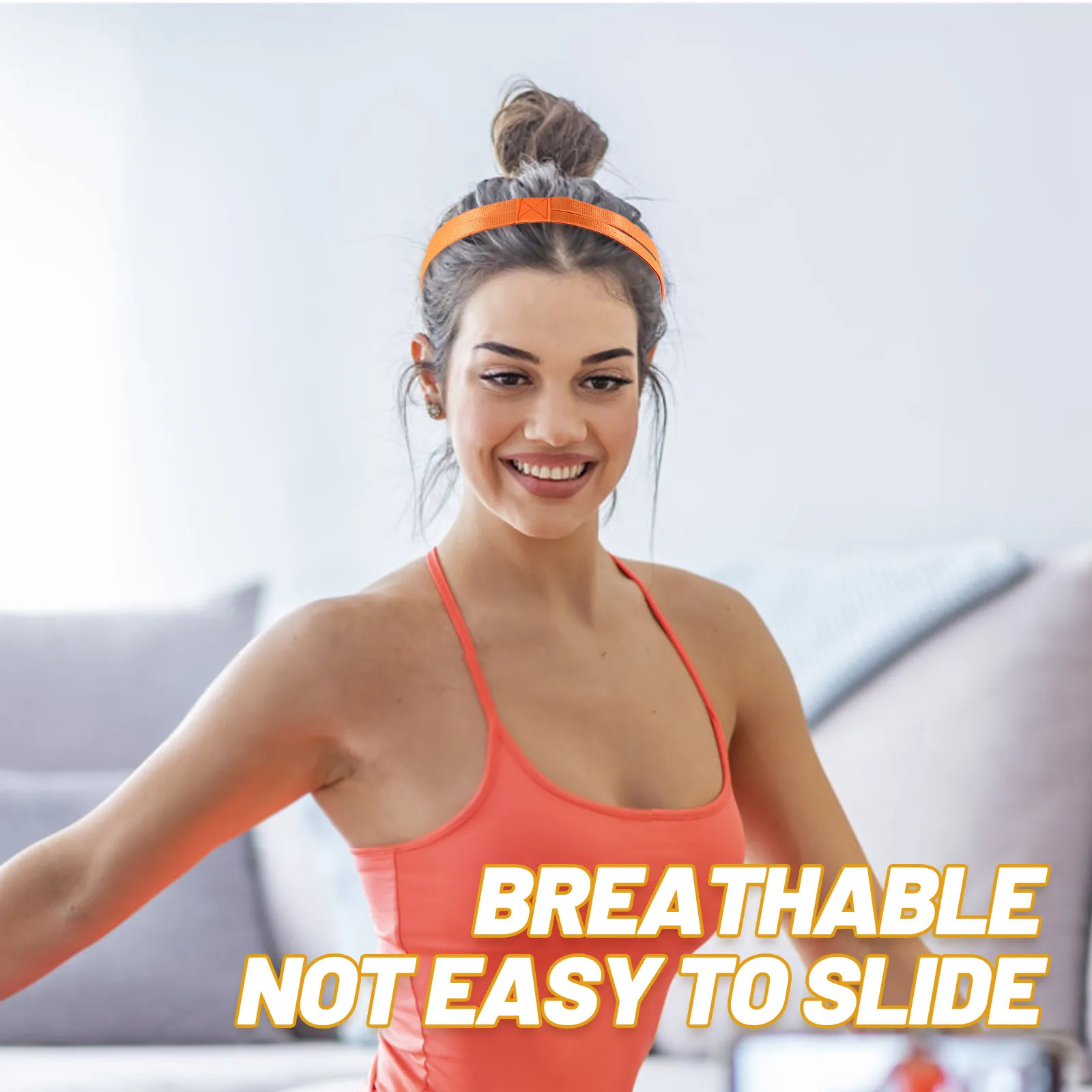 5 pièces de bandeaux élastiques antidérapants pour le sport, bandeaux anti-transpiration pour le yoga, bandeaux pour cheveux pour l'entraînement, bandeaux anti-transpiration pour la course et le basketball.